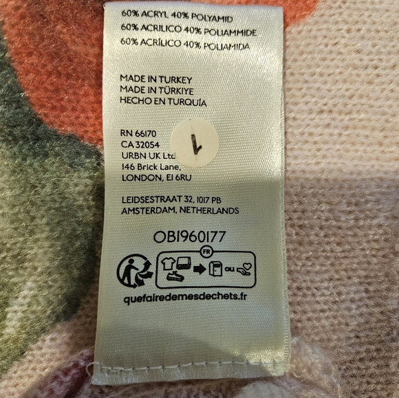 NEW Anthropologie Pink Knit Sweater Size XS Floral Cottagecore Feminine Bohemian - Picture 10 of 11